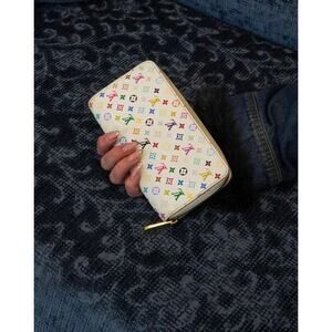 Louis Vuitton Monogram Multicolor Zippy Wallet White